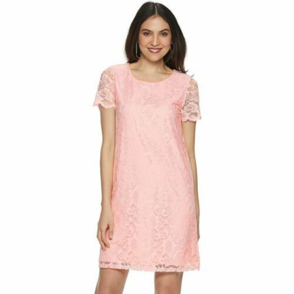 Women's Juicy Couture Lace Shift Dress, Size: Large, Light Pink